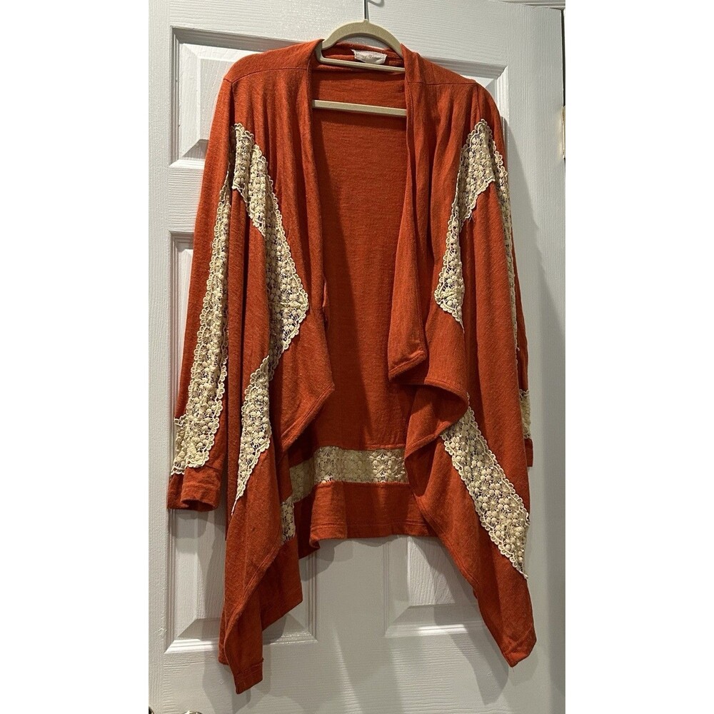 Young Threads Open Cardigan Melon Color With Lace Size M